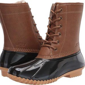 JBU by Jambu Maplewood Rain Boot Size 9 Waterproof Brown + Navy Women Wellies